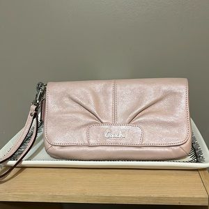 Coach Ashley large leather clutch wristlet/wallet mini bag